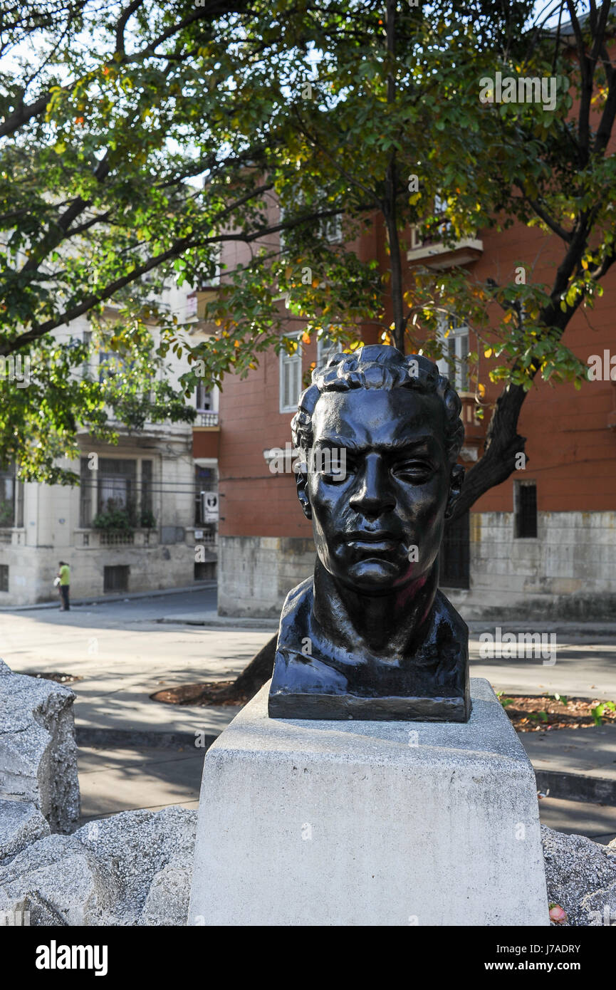 Statue de Julio Antonio Mella à Vedado, district de La Havane, Cuba Banque D'Images
