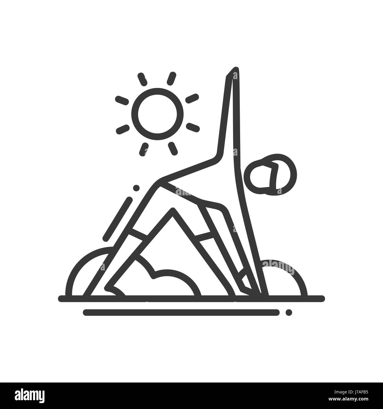 Yoga - l'icône de la ligne unique vecteur moderne Illustration de Vecteur