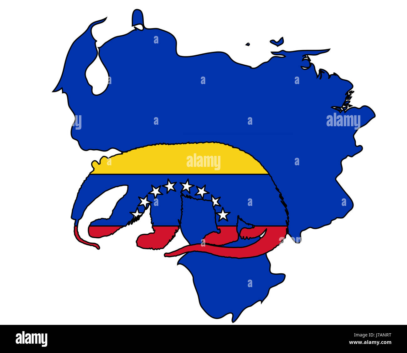 Inscrivez-drapeau de signal amérique du sud venezuela aardvark pictogramme Pictogramme Banque D'Images