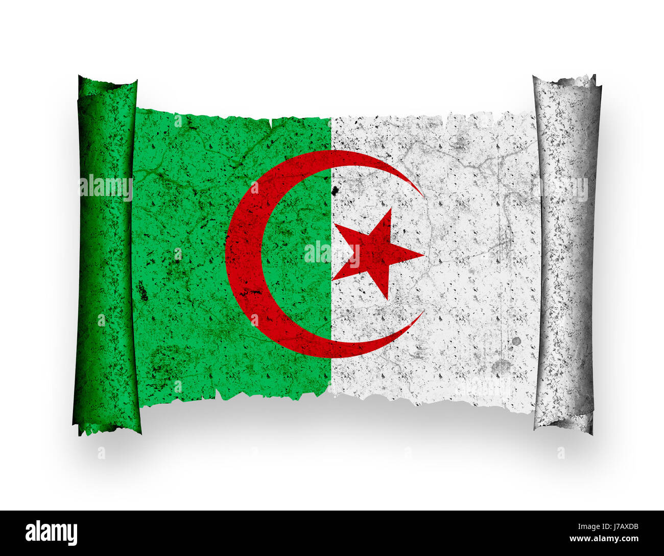 Drapeau Drapeau national Algérie Algérie coup pictogramme Pictogramme Banque D'Images