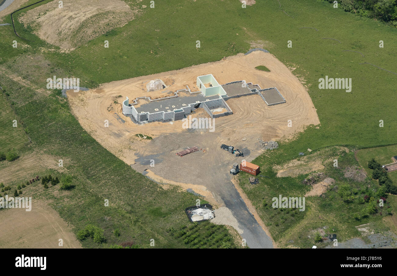 Vue aérienne du site de construction Banque D'Images