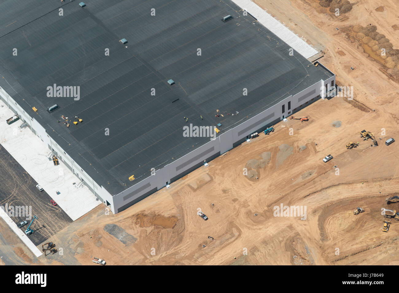 Vue aérienne du site de construction commerciale Banque D'Images