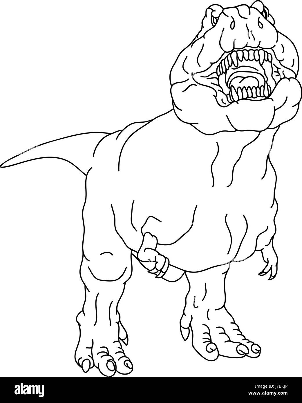 Dinosaure cartoon illustration isolé tirer grand grand danger extrême énorme Banque D'Images