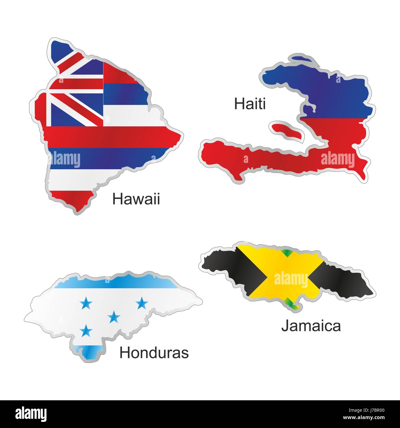 Licône De Drapeau Amérique Honduras Jamaïque Haïti Atlas
