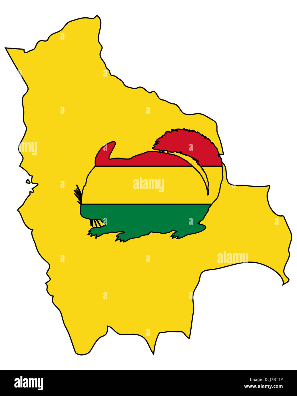 Amérique du Sud Bolivie drapeau signal signe animal faune vert couleurs en option Banque D'Images