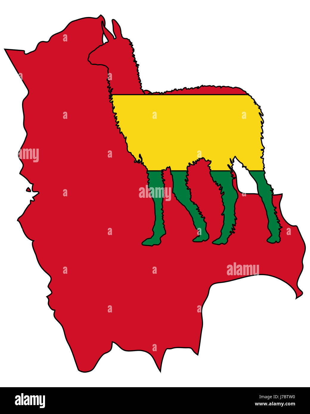 Drapeaux drapeau amérique du sud andes Bolivie llama signal signe animal couleur en option Banque D'Images