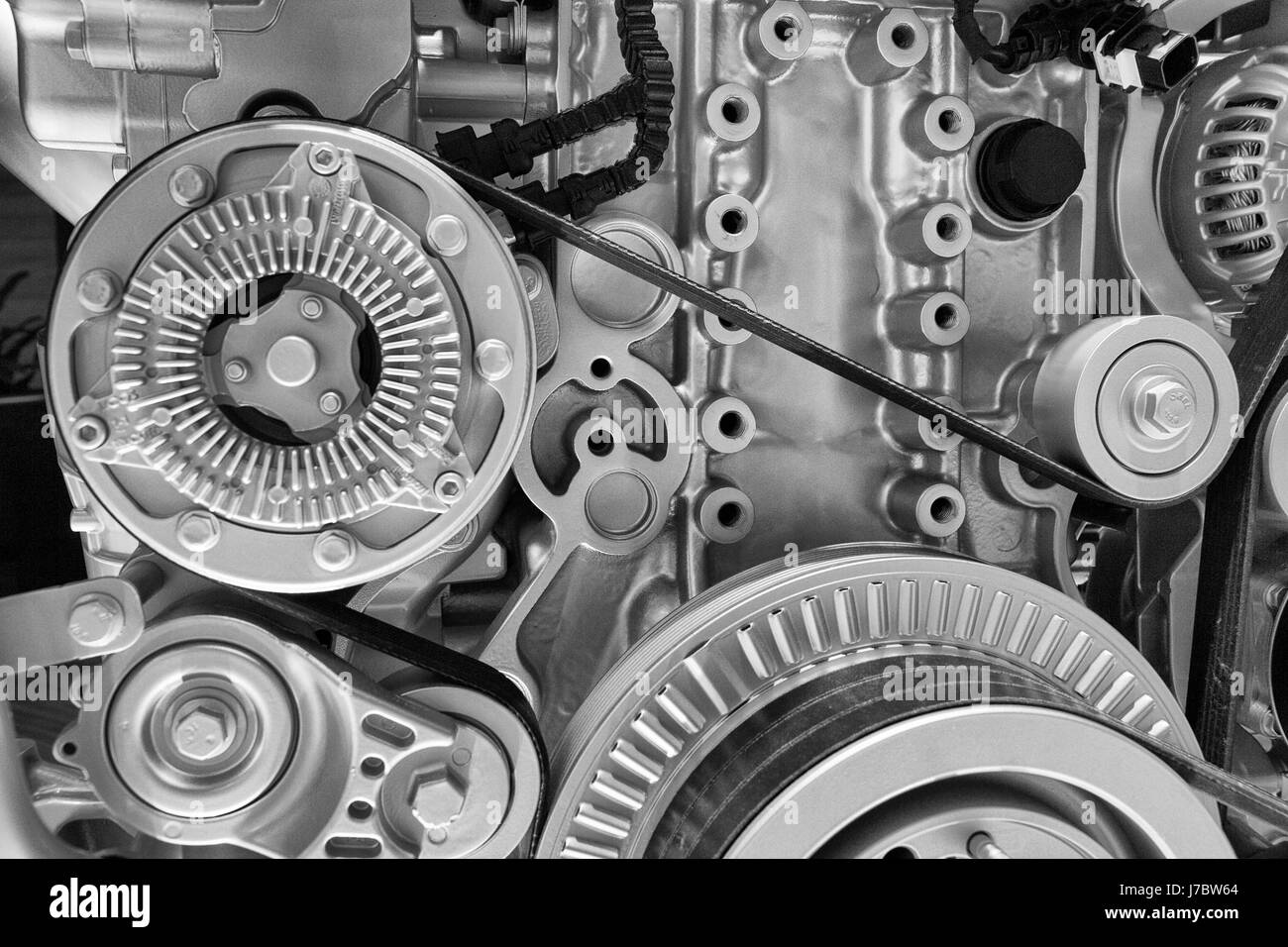 Fabrication de moteur de voiture Banque d'images noir et blanc - Alamy
