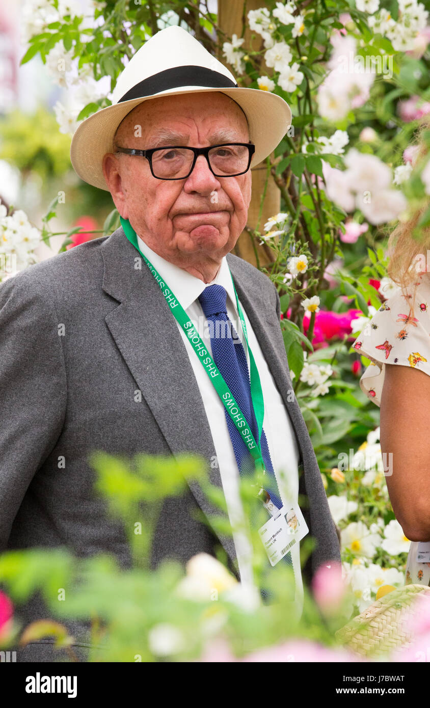 Rupert Murdoch, magnat de la presse américaine d'origine, regardez l'écran à la RHS Chelsea Flower Show 2017 Banque D'Images