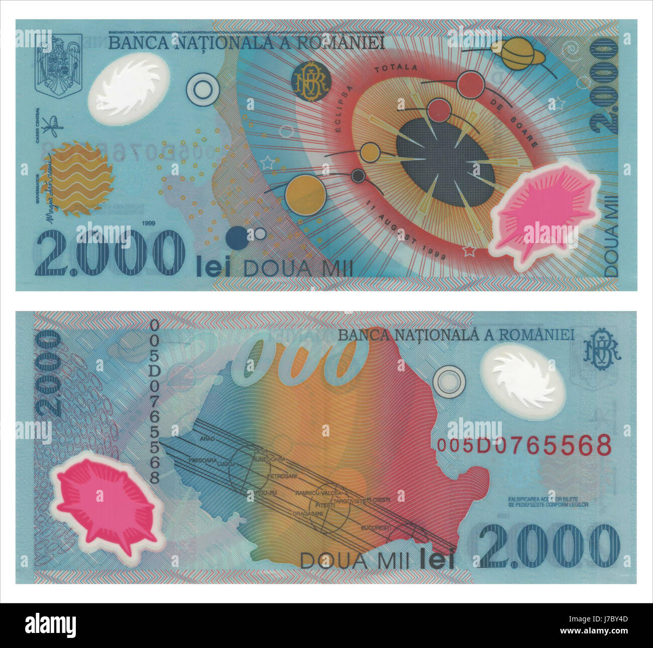 Matière synthétique en plastique argent obscurité solaire eclipse roumain de collection Banque D'Images