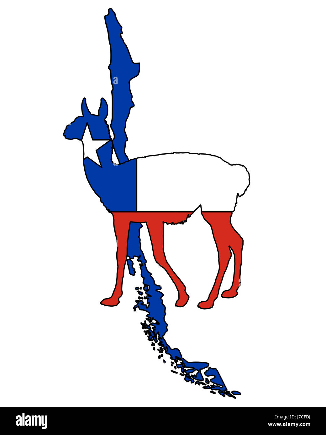 Chili Amérique du Sud andes drapeaux bleu signal signe animal mammal couleurs en option Banque D'Images