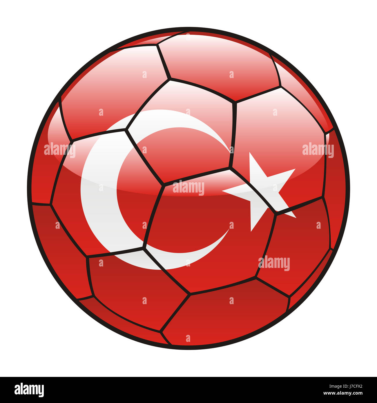 Illustration isolé la Turquie drapeau football soccer sport sports icon sport Banque D'Images