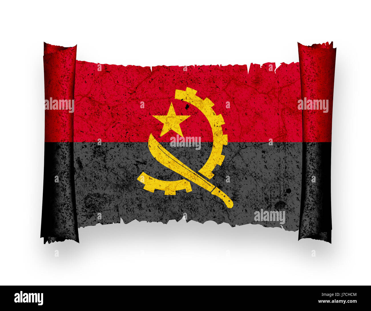 Drapeau Drapeau national Angola Angola coup pictogramme Pictogramme Banque D'Images