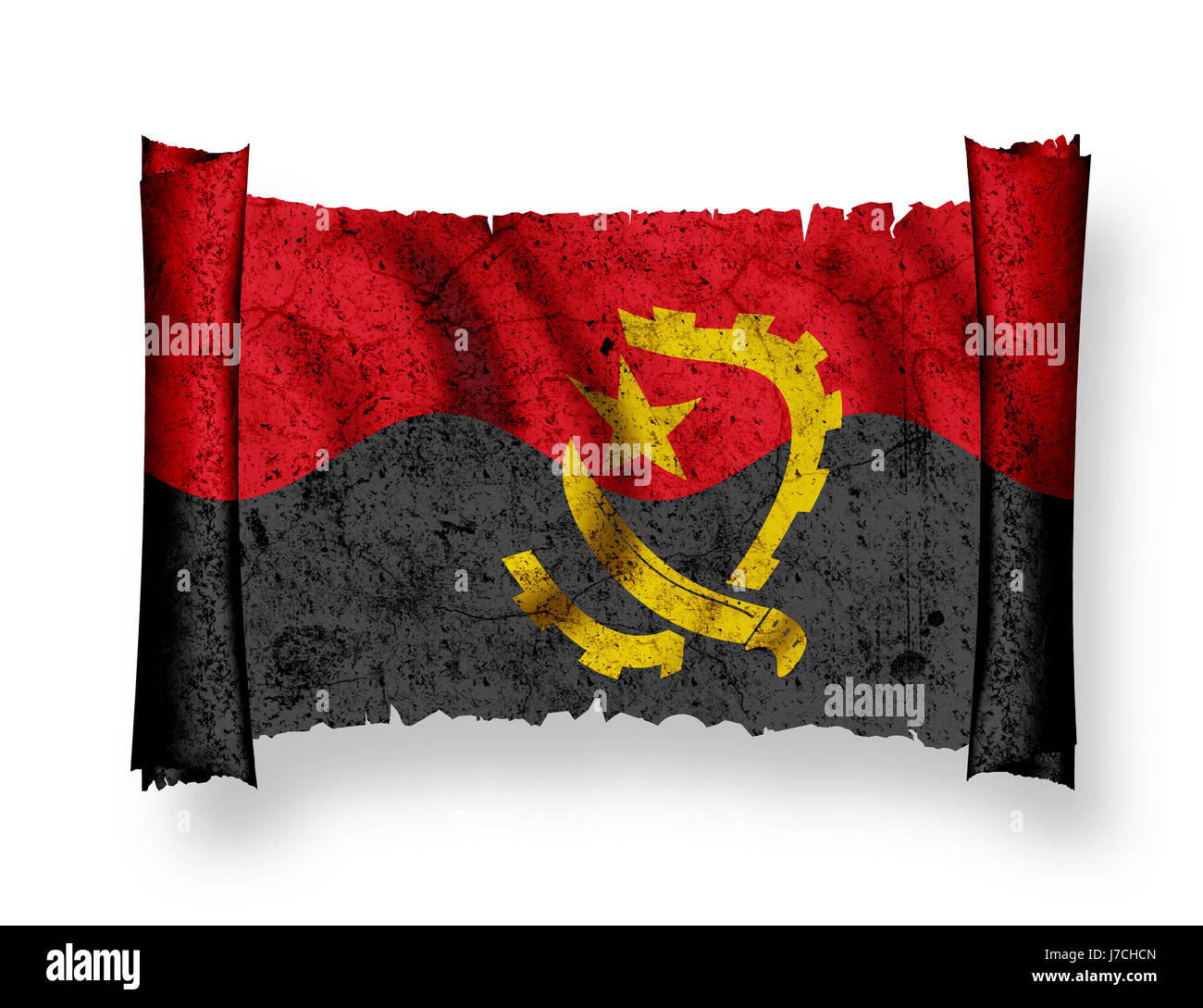 Drapeau Drapeau national Angola Angola coup pictogramme Pictogramme Banque D'Images