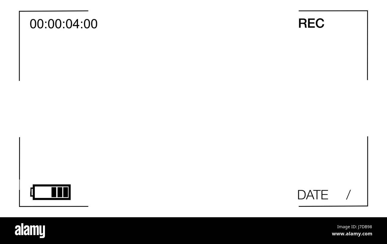 Viseur de l'appareil photo - Affichage d'incrustation vidéo numérique 4k. Luma matte inclus.fond blanc Banque D'Images