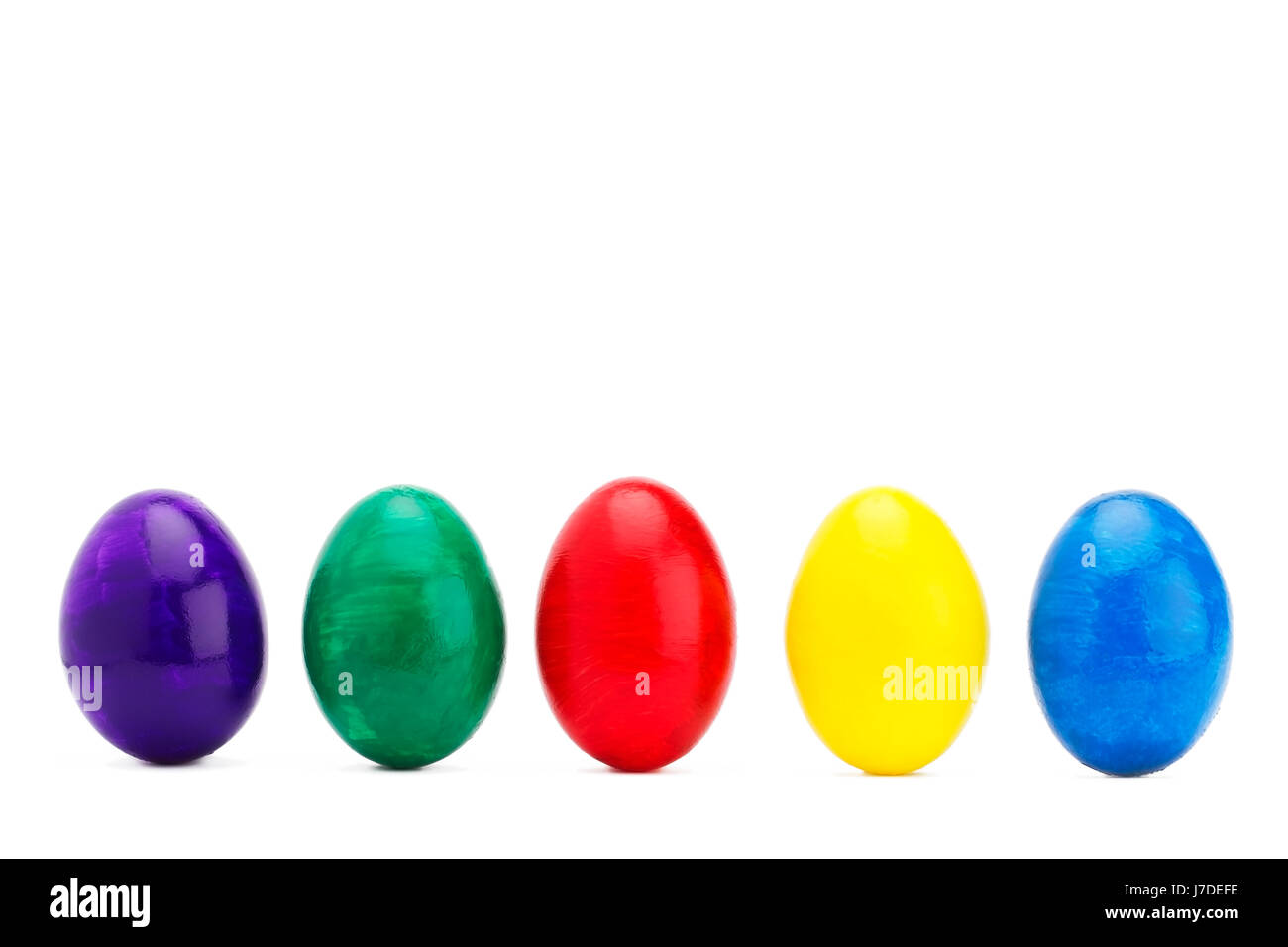 Série avec des œufs de Pâques colorés Banque D'Images