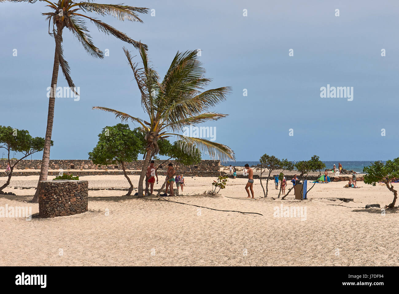 La plage de Costa Teguise Banque D'Images