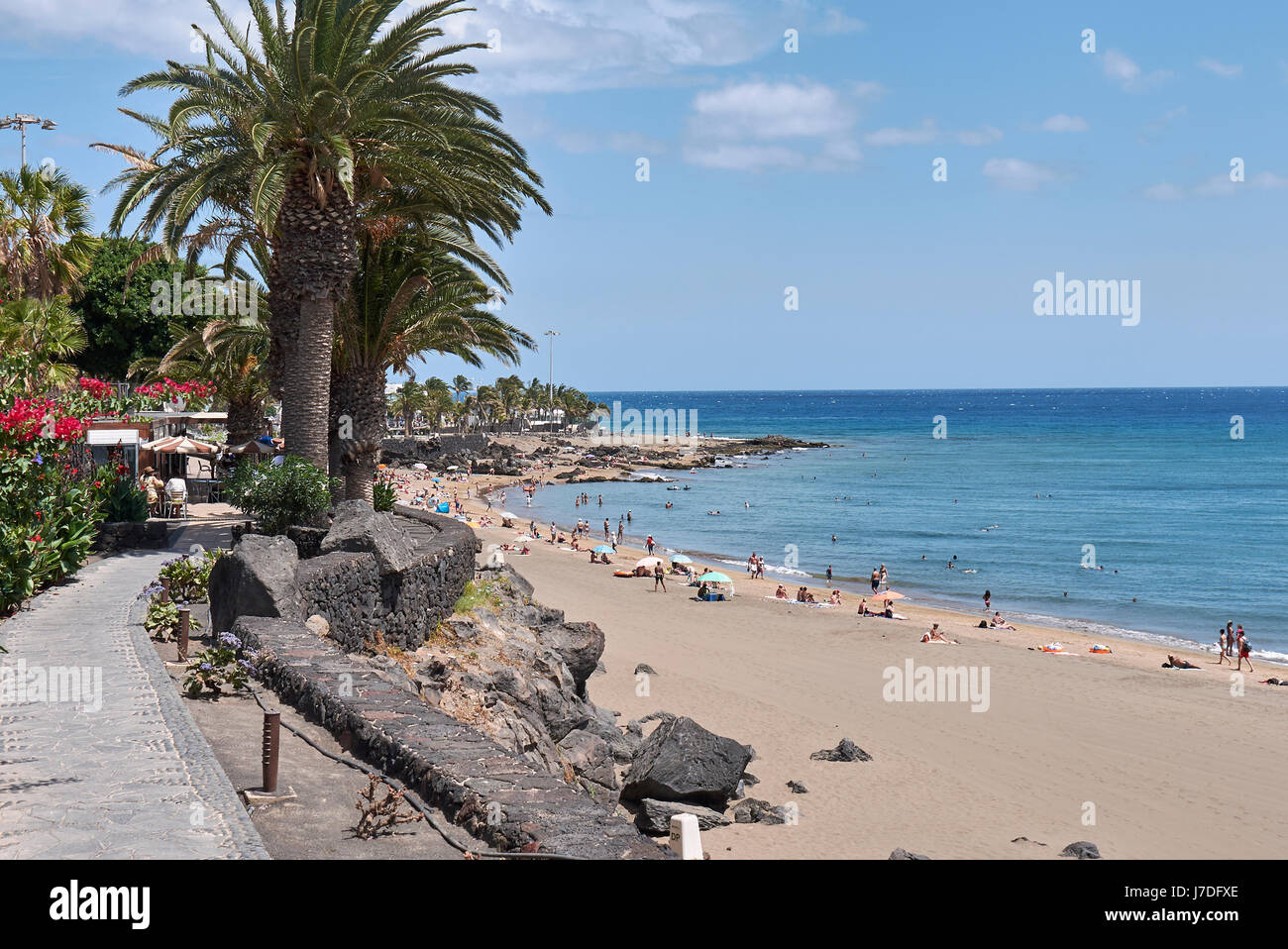 Lanzarote, plage de Puerto del Carmen Banque D'Images