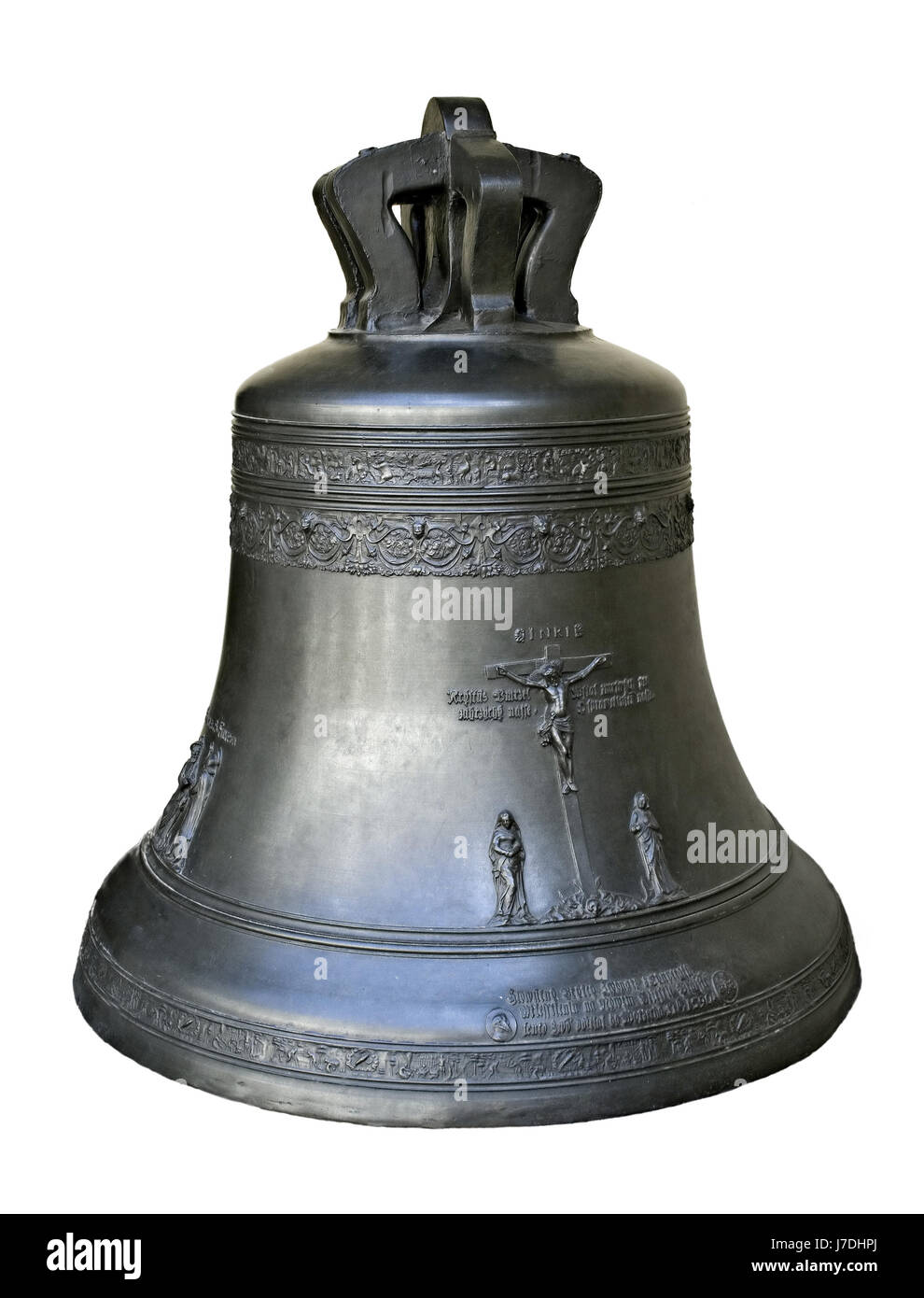 Bell en métal vieux bronze d'isoler la religion historique de la tour antique de l'église Banque D'Images