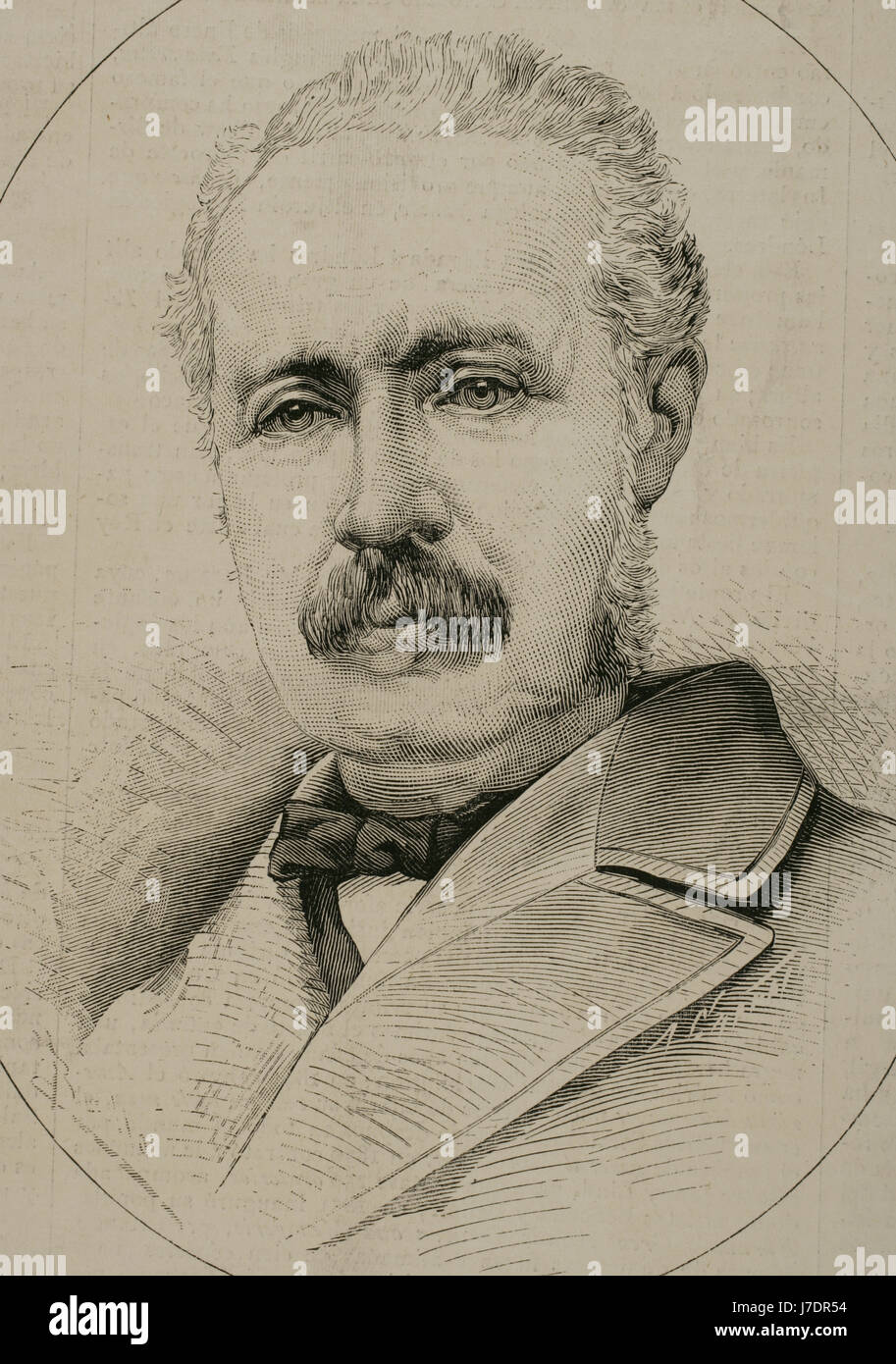 Charles George Gordon (1833-1885). Officier de l'Armée britannique et administrateur. Portrait. Gravure par Arturo Carretero. 'La Ilustracion Espanola y Americana', 1884. Banque D'Images