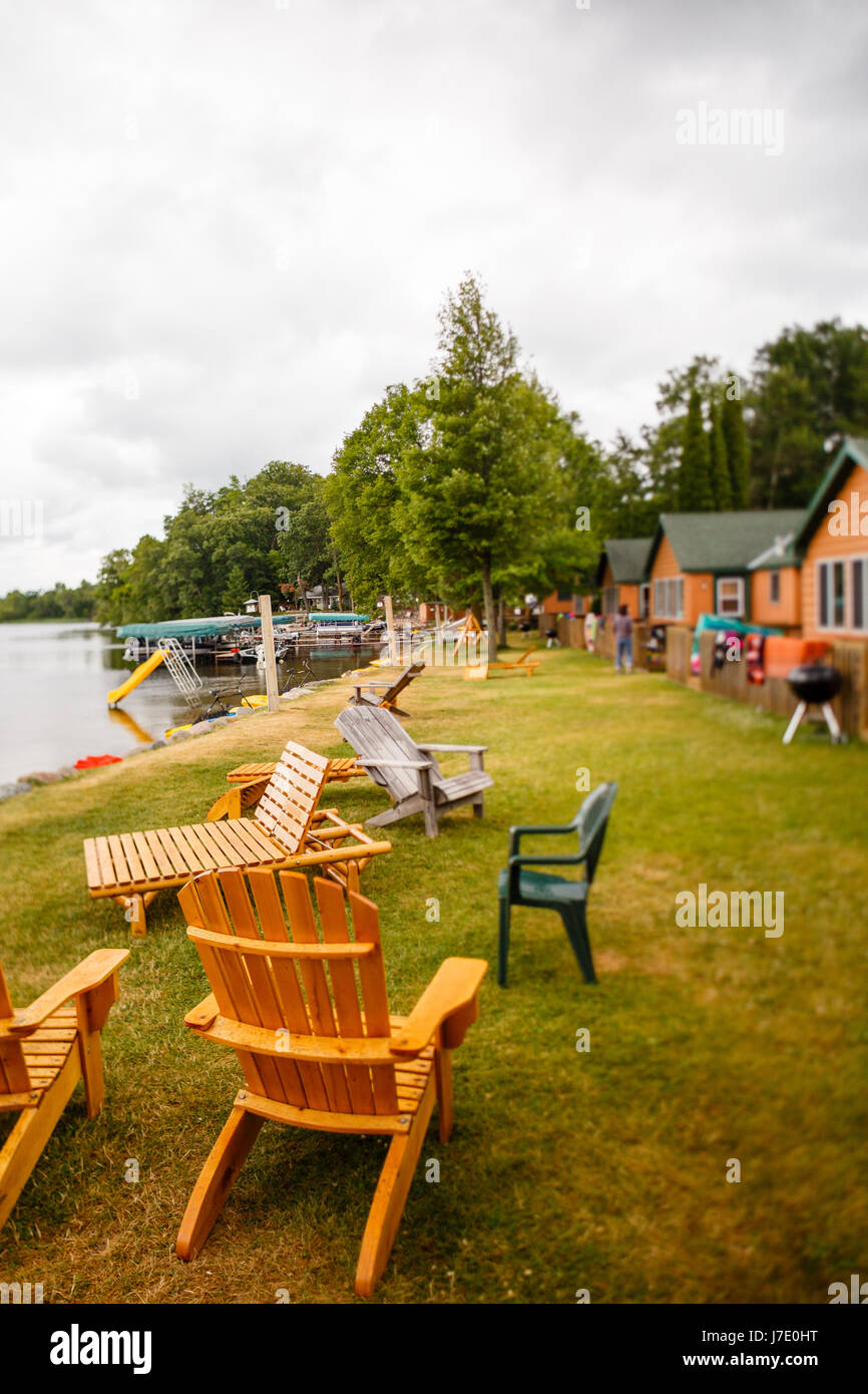 Vues d'un endroit de vacances sur un lac du Minnesota Banque D'Images