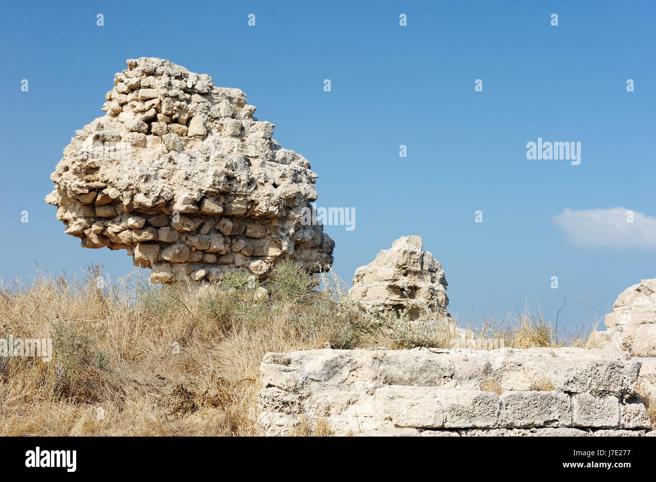 Vestiges de la structures des Croisés dans le parc d'Ashkelon en Israël Banque D'Images