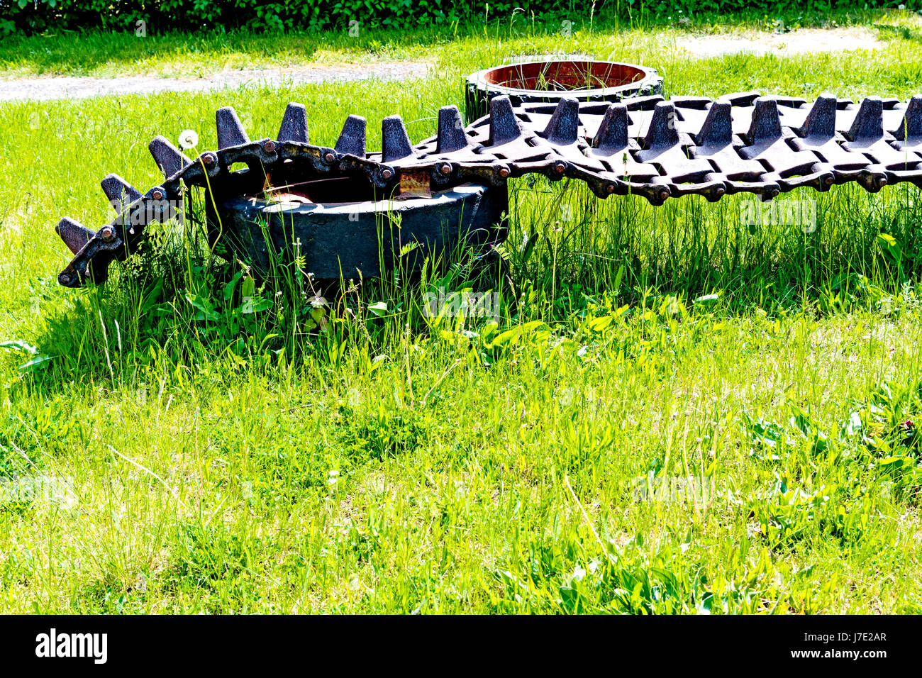 Wünsdorf, Garnisonsmuseum Wuensdorf ; Panzerkette, alte, Garrison Museum, ancien réservoir tread Banque D'Images