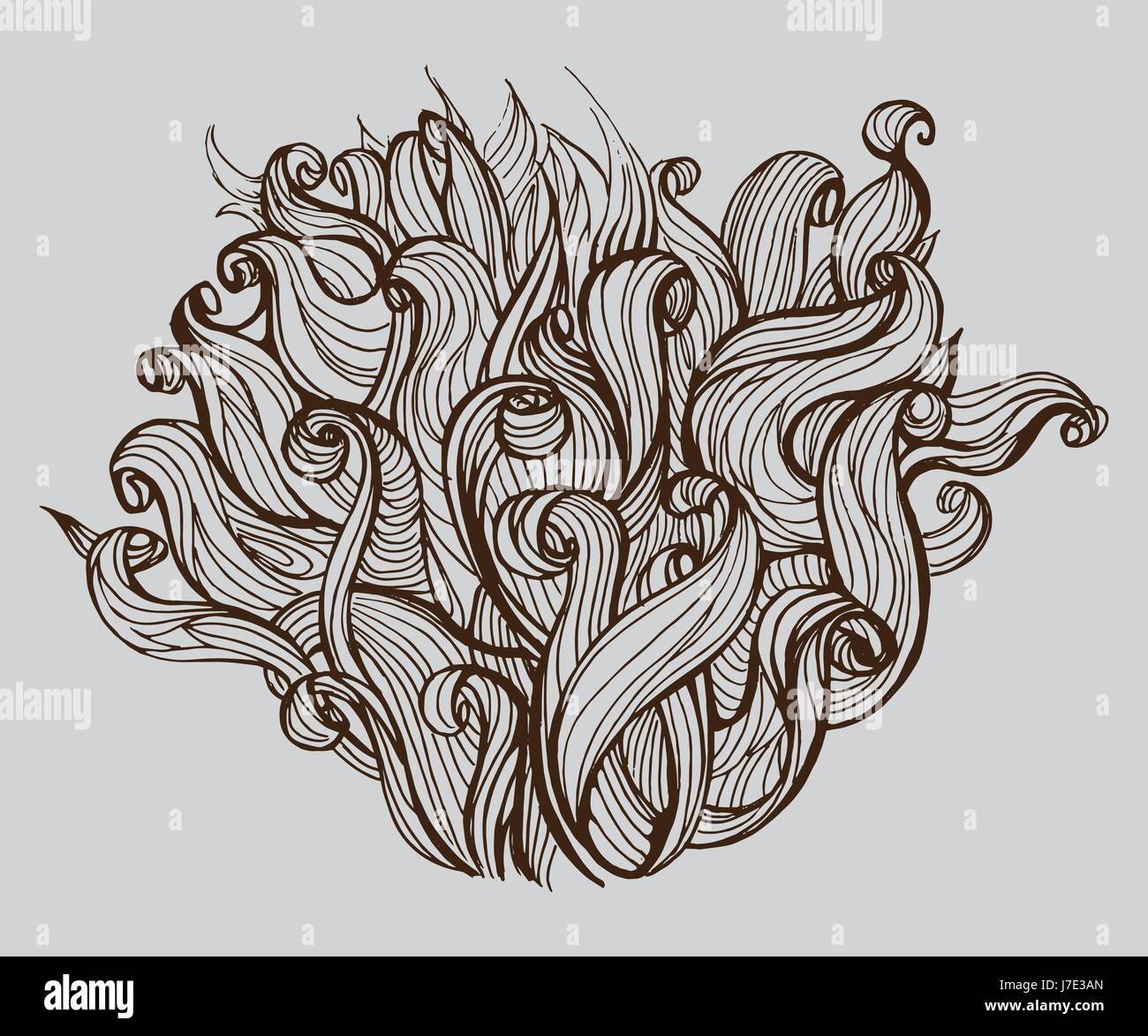 Bush, tête de cheveux, doodle vector illustration Image Vectorielle Stock -  Alamy