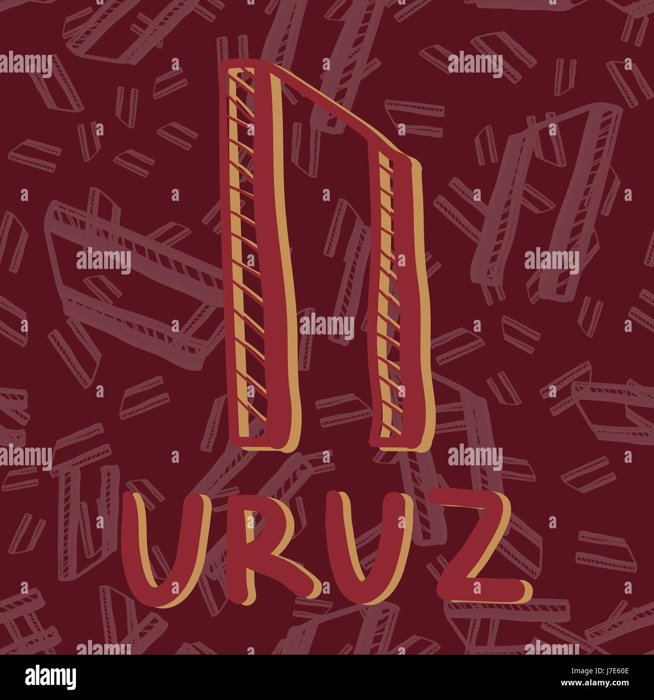 Uruz. Rune ancienne dessiné à la main. Vector illustration Illustration de Vecteur