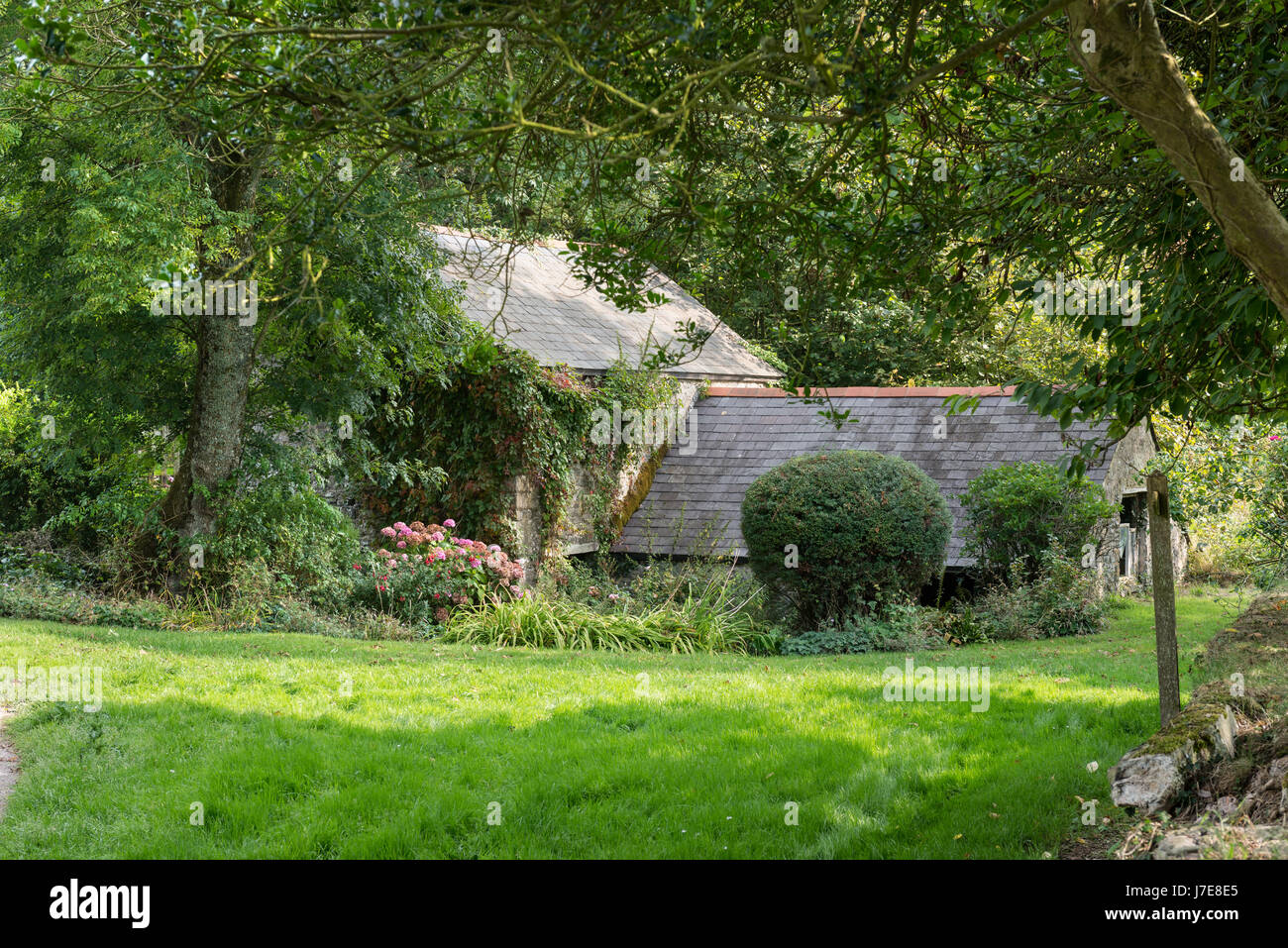Vestiges d'un moulin médiéval figurent parmi les semis naturaliste Banque D'Images