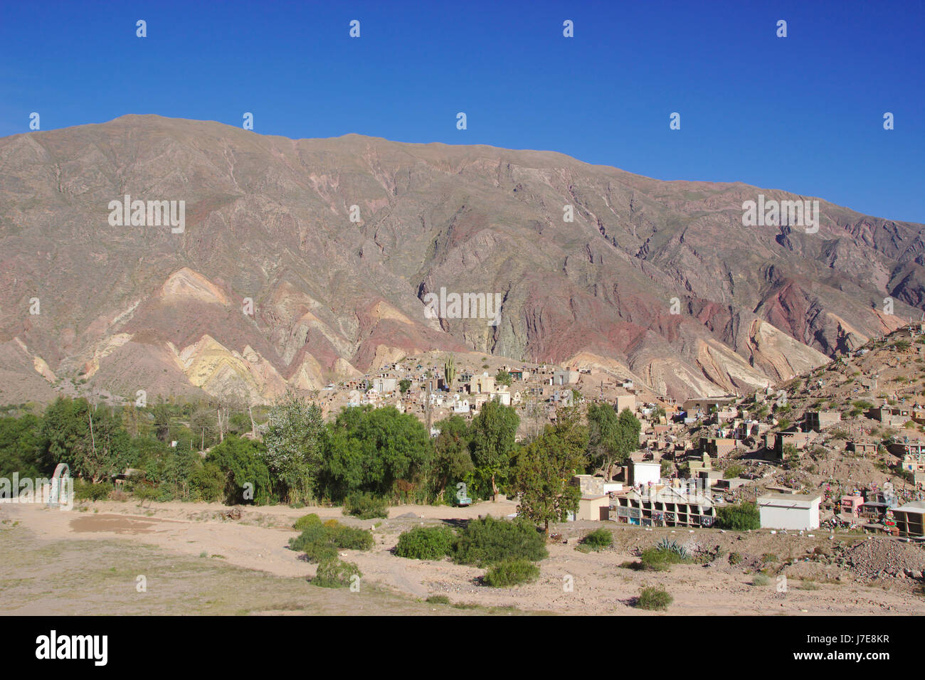 Paleta del Pintor (painters palette) et le cimetière de Maimara, Quebrada de Humahuaca, Argentine Banque D'Images