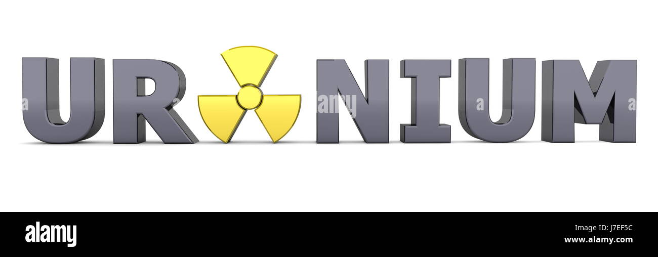 Rayonnement de l'uranium nucléaire atomique mot gris gris pictogramme Pictogramme Banque D'Images