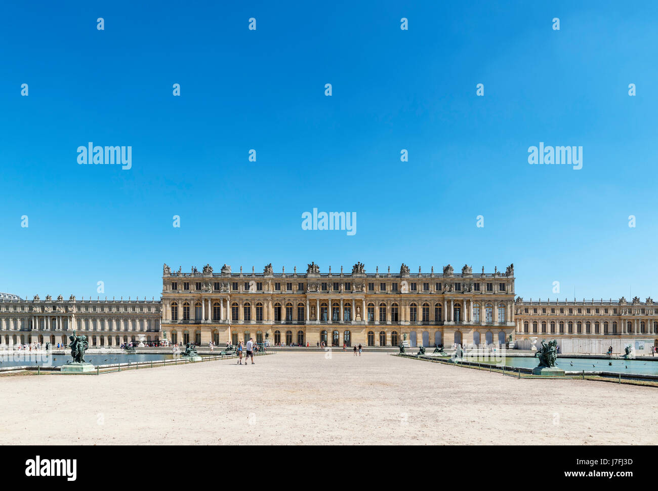 Vue arrière du château de Versailles (château de Versailles), près de Paris, France Banque D'Images