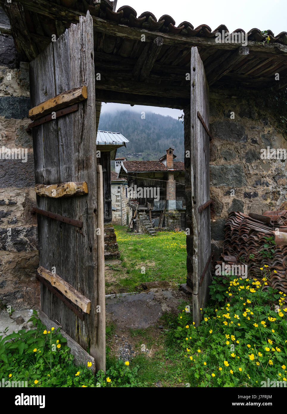 Highland maisons et sur la mer Noire Banque D'Images