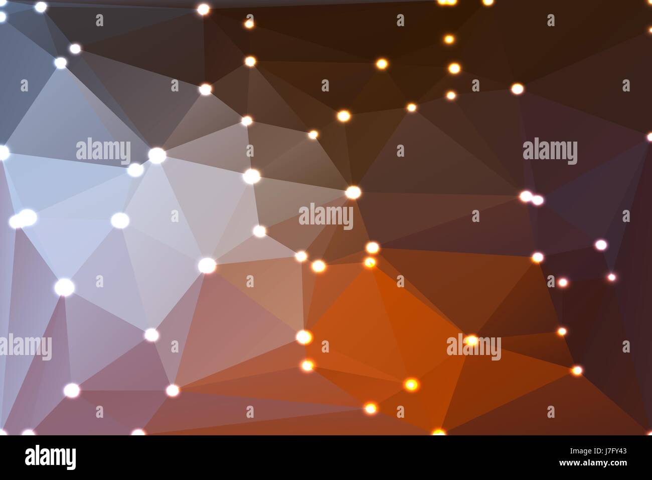 Brown orange blanc Résumé Contexte géométrique poly bas avec feux de flou artistique Illustration de Vecteur