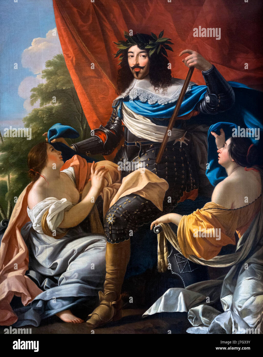 Portrait du roi Louis XIII de France (1601-1643), atelier de Simon Vouet, huile sur toile, c.1640 Banque D'Images