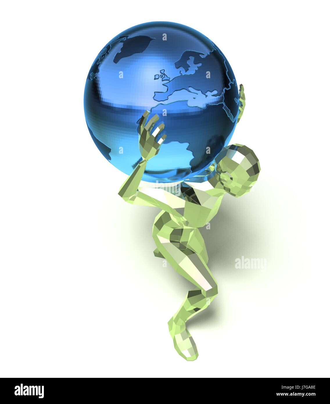 Calice en verre bleu tumbler travel Europe Amérique illustration abstract Banque D'Images