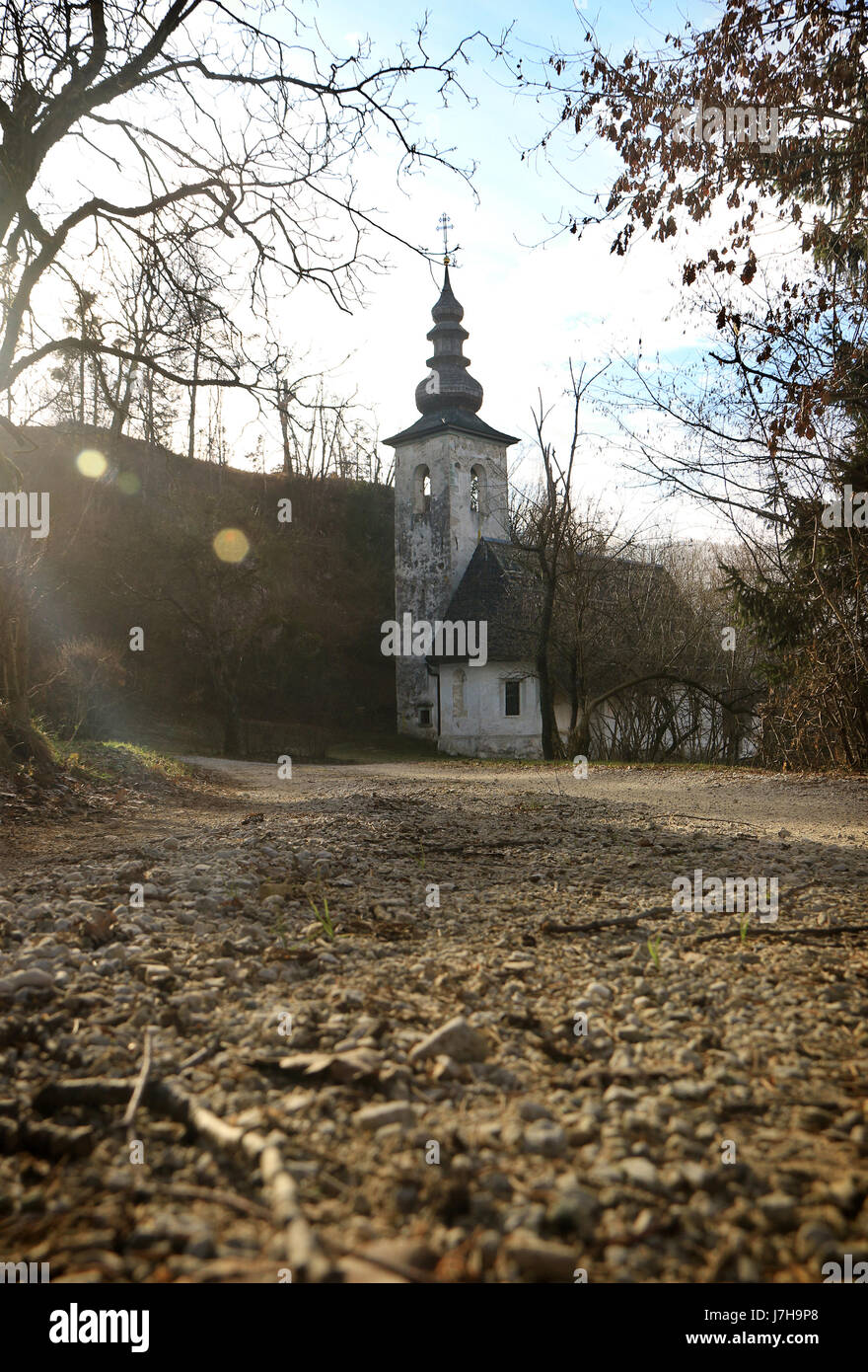 Saint Lenart église près de Bled, en Slovénie. Banque D'Images
