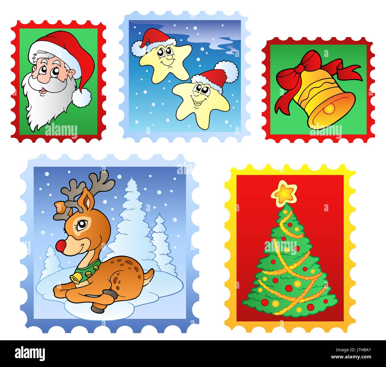 Poster Noël Noël Timbres Timbres x-mas détail Accueil Maison de l'art Banque D'Images