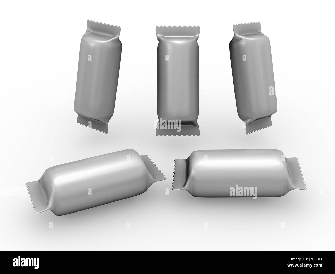 Cylindre vide aluminium wrap paquet avec chemin de découpe, l'emballage ou emballage de biscuits, craquelins, biscuits, collations ou tout type de nourriture Banque D'Images