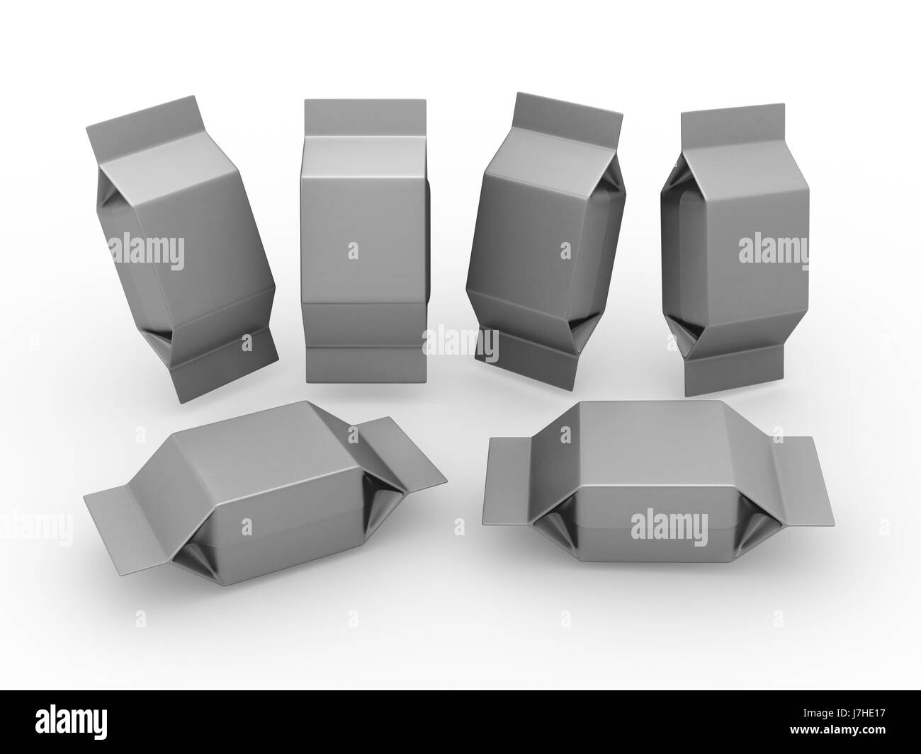 Aluminium blank package pour produit forme carré avec chemin de détourage, le conditionnement ou emballage pour chocolat, biscuits, biscuits, gaufrettes, milk bar, craquelins, NAC Banque D'Images