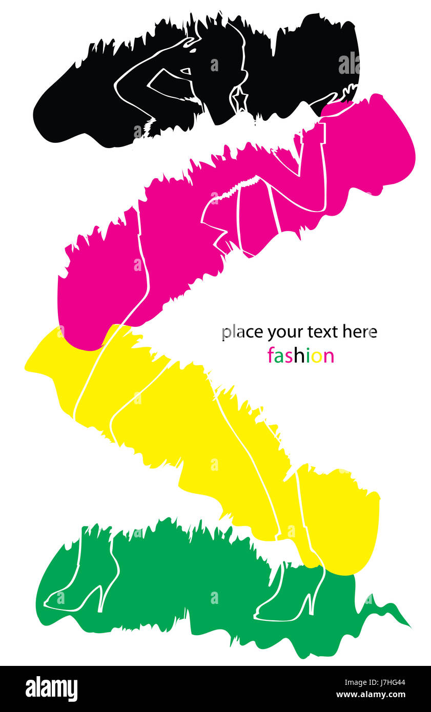 L'illustration de mode de présentation invitation publicité couleurs publicité Banque D'Images