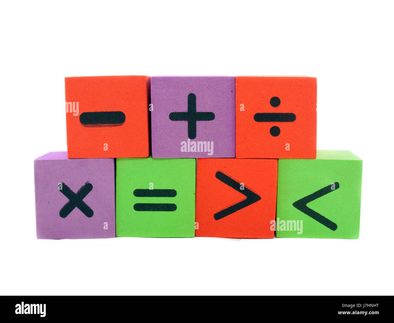 L'égalité plus moins mathématiques math multiplication multiplication soustraction couleurs Banque D'Images