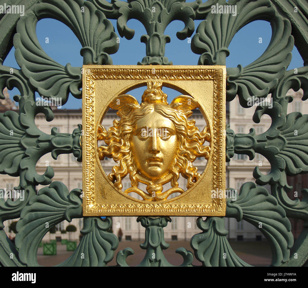 Or baroque clôture ancienne ville baroque monument masque ville europe vintage Banque D'Images