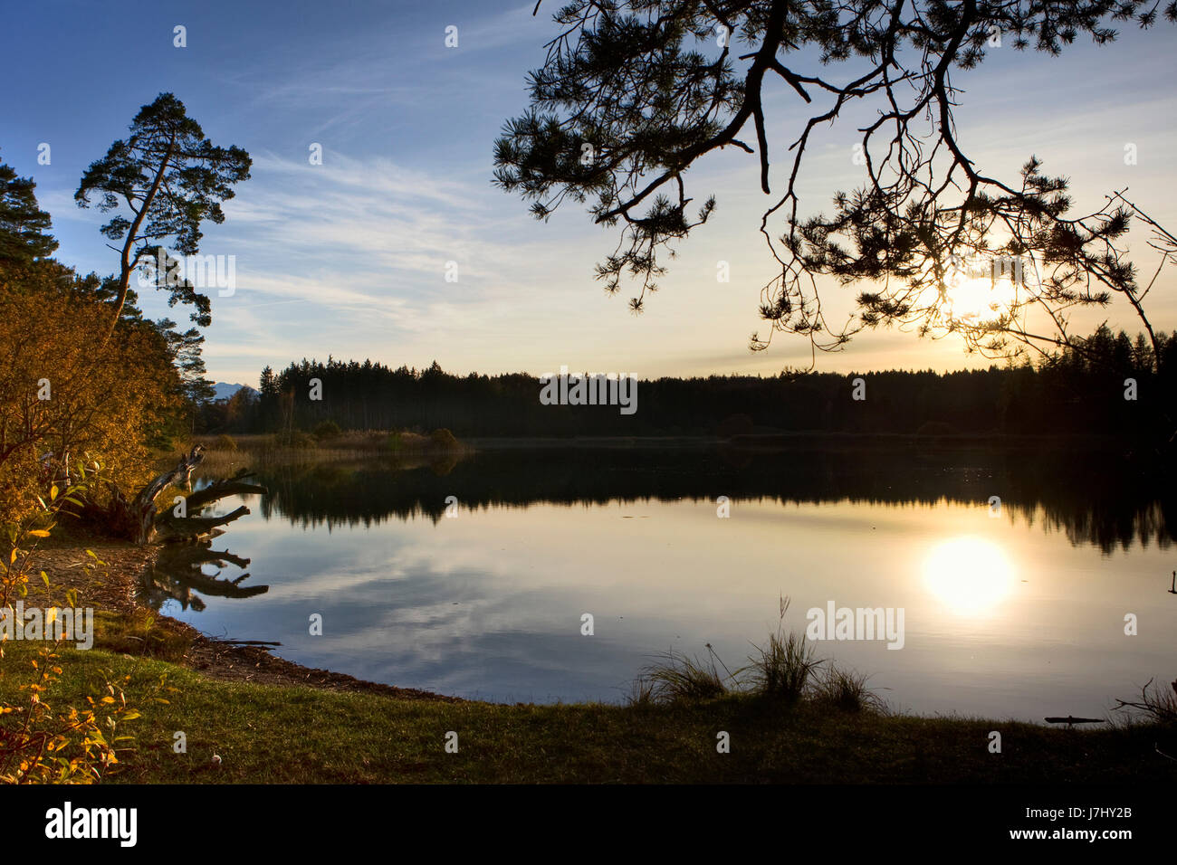 L'osterseen en automne Banque D'Images