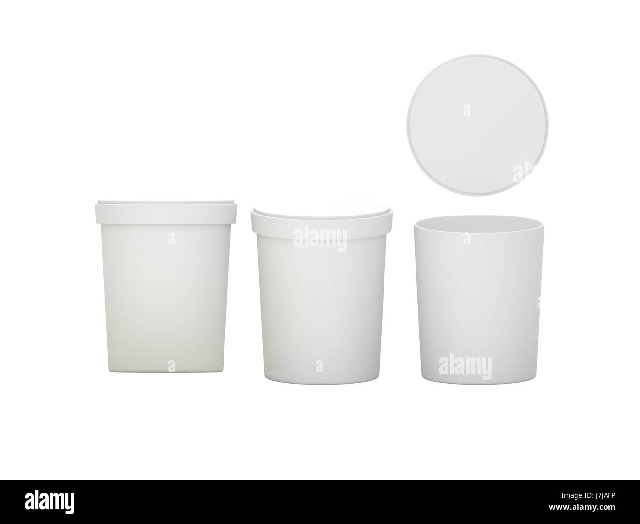 À remous blanc vide contenant de plastique alimentaire packaging with clipping path, emballage en plastique des maquettes pour les desserts, yaourts, glaces, Snack ou surgelés. Re Banque D'Images