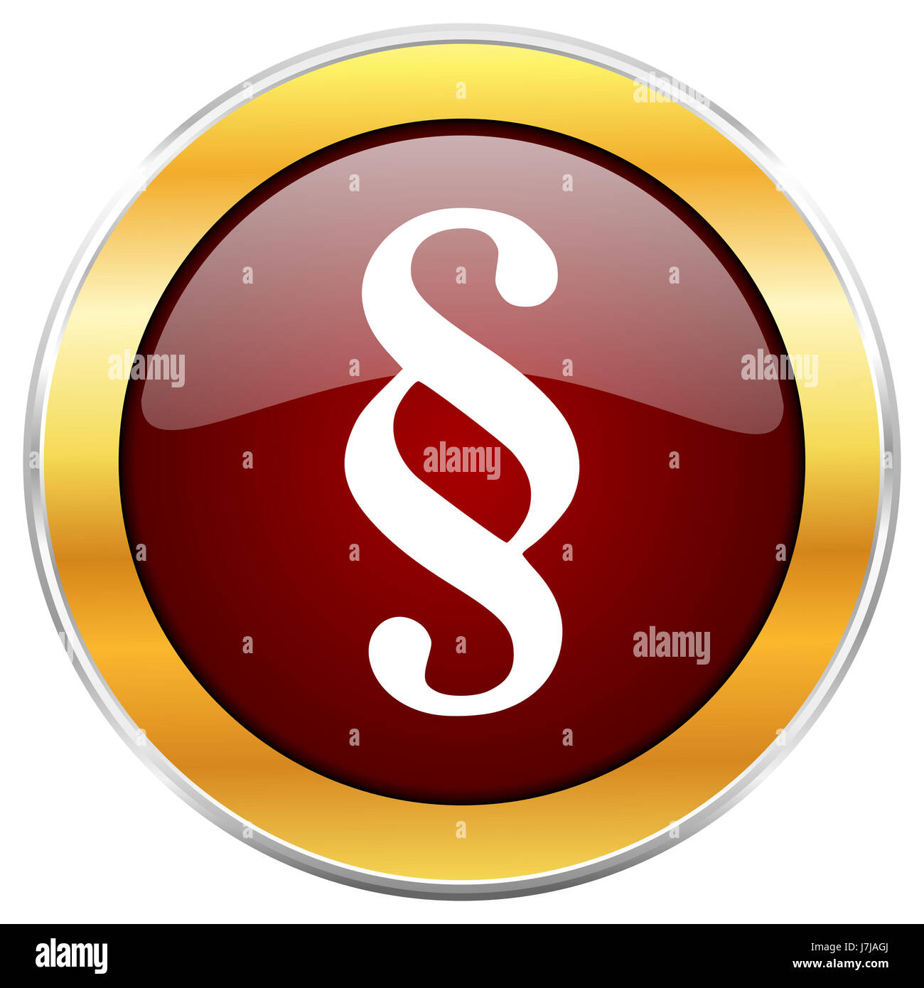 L'icône web rouge paragraphe avec golden border isolé sur fond blanc ...