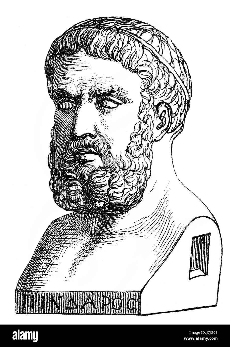 Pindare, ch. 522-443 avant J.-C., un poète lyrique grec antique de Thèbes Banque D'Images