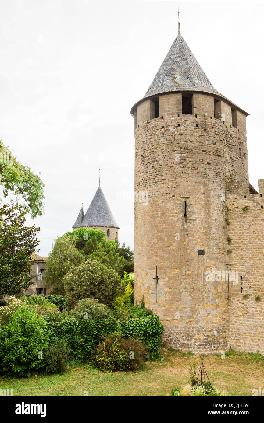 Carcassonne, village médiéval fortifié, France Banque D'Images