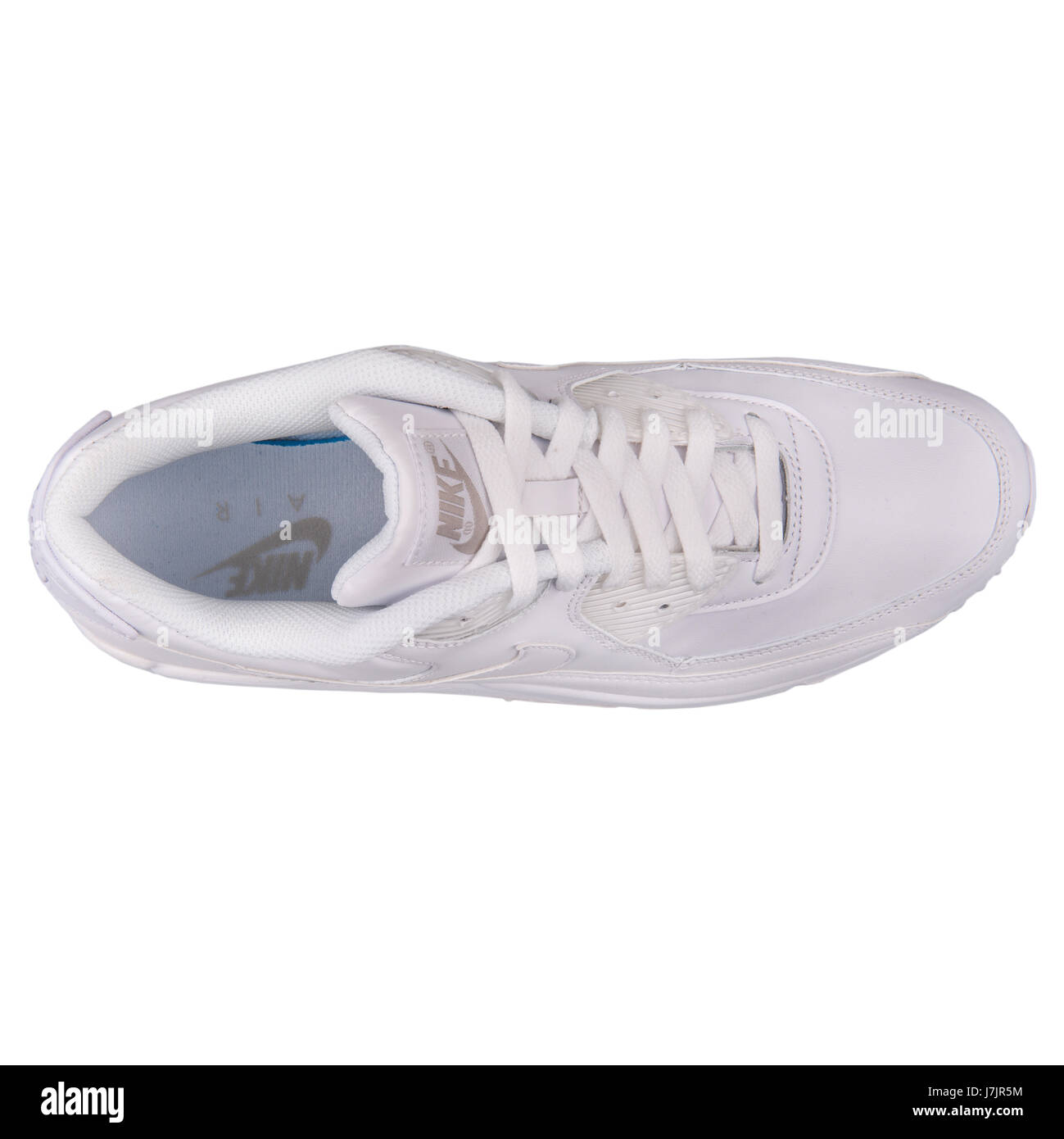 Nike Air Max 90 Hommes blanc cuir chaussures de sport en cuir - 302519-113  Photo Stock - Alamy