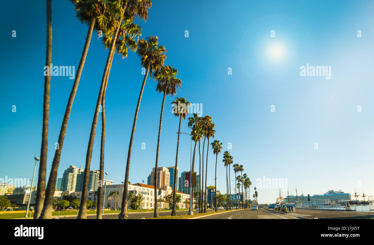 Front de Mer de San Diego sur une journée ensoleillée, en Californie Banque D'Images